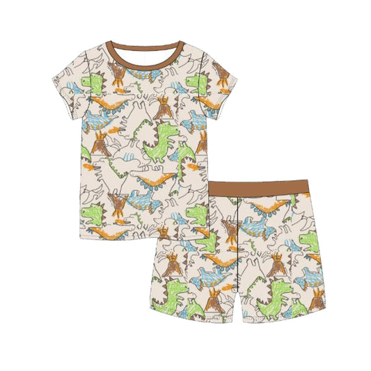 Dinosaur top matching shorts boys summer outfit preorder