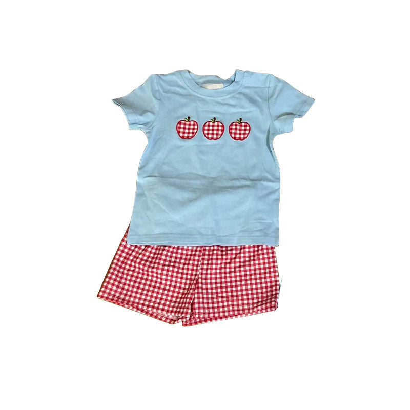 Apple design top matching shorts boy back to school outfit preorder