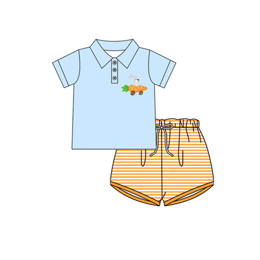 Easter bunny design top matching shorts boy summer outfit preorder
