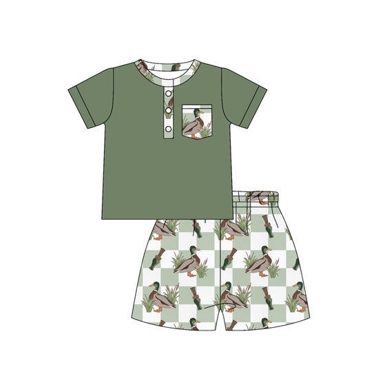 Duck pocket top matching shorts boys summer outfit preorder
