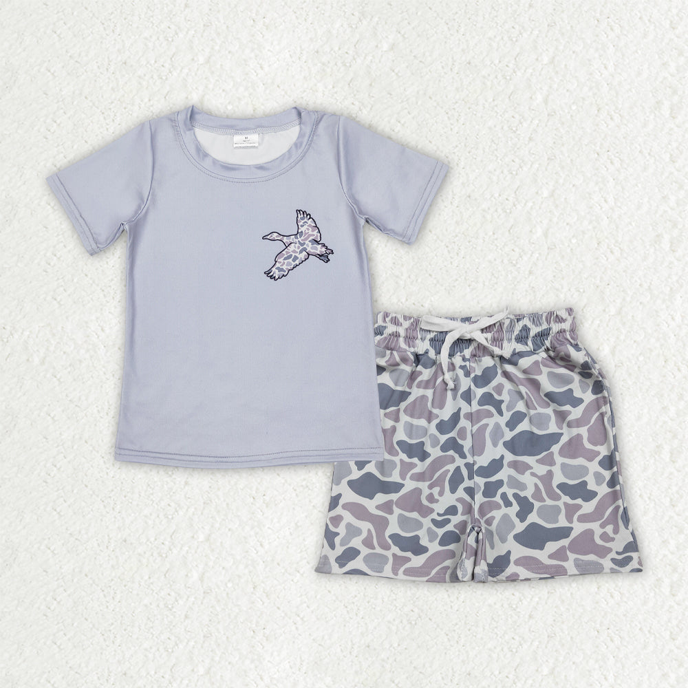 Camo duck top matching shorts kids boys summer outfit