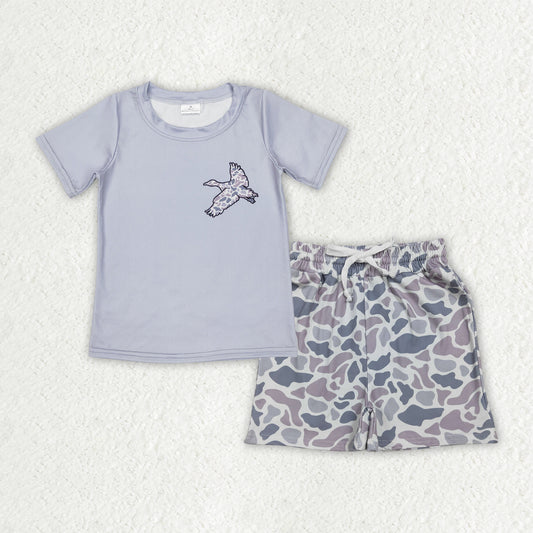 Camo duck top matching shorts kids boys summer outfit
