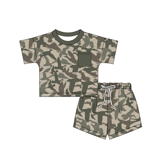 Mallard duck top matching shorts boy summer outfit preorder