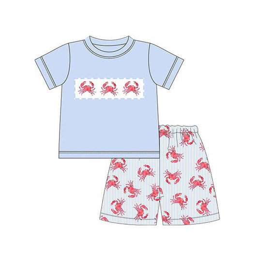 Crab top matching shorts boy summer outfit preorder