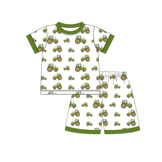 Farm tractor top matching shorts boy summer outfit preorder