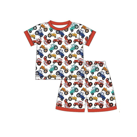 Farm tractor top matching shorts boy summer outfit preorder