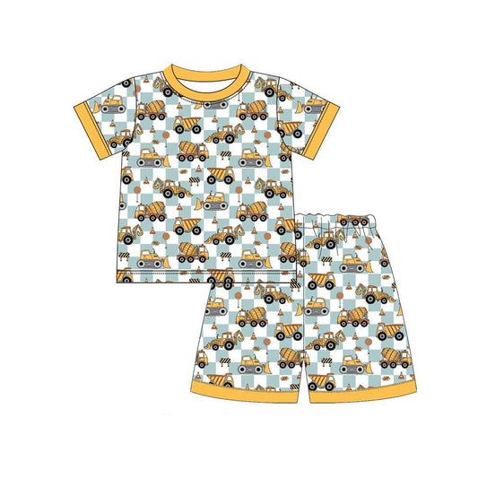 Farm tractor top matching shorts boy summer outfit preorder