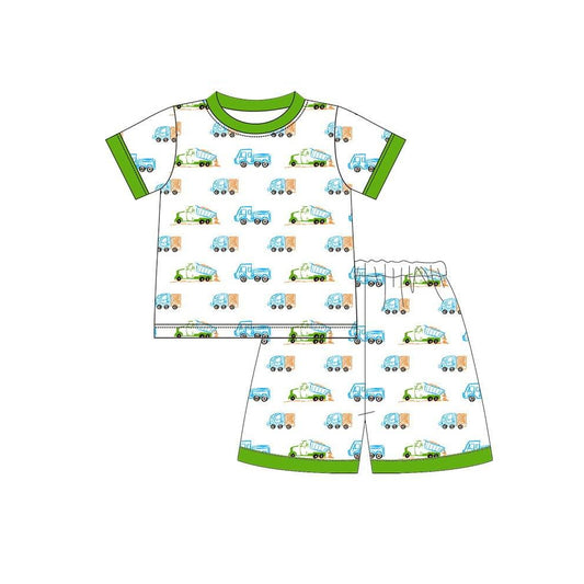 Farm tractor top matching shorts boy summer outfit preorder