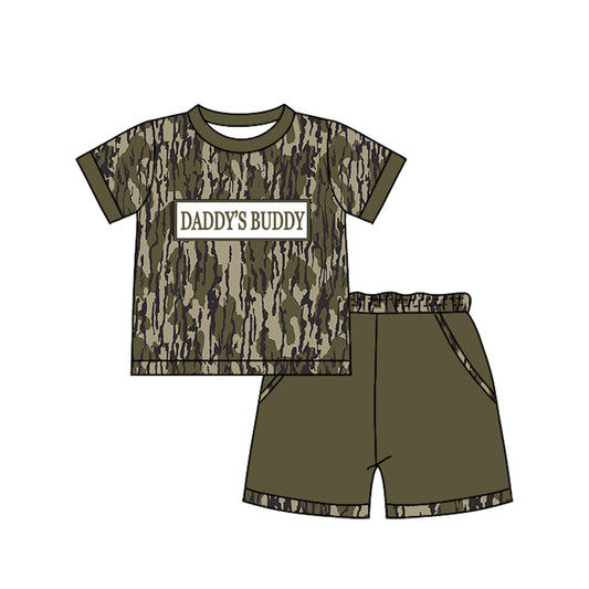 Daddys buddy camo top matching shorts boy summer outfit preorder