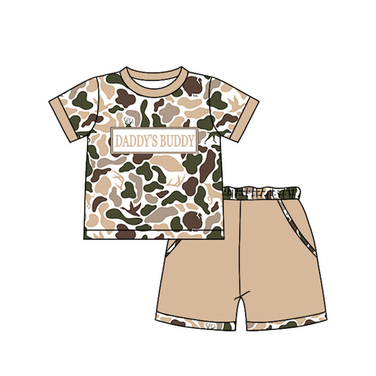 Daddys buddy deer duck camo top matching shorts boy summer outfit preorder