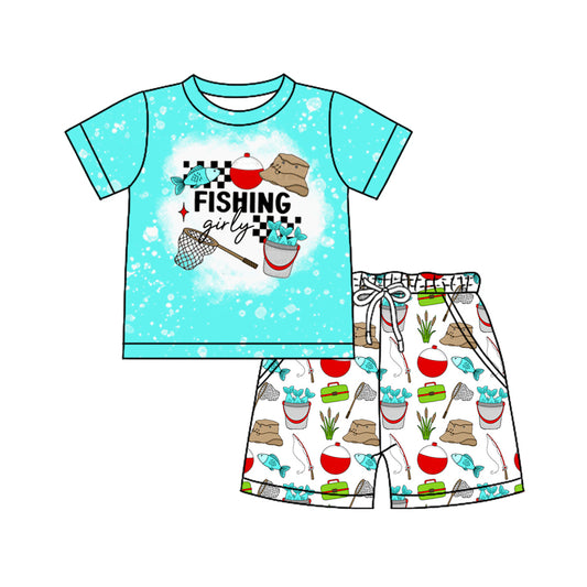 Fishing top matching shorts boy summer outfit preorder