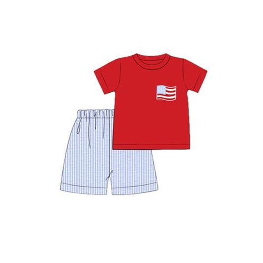 Toddle baby boy American flag summer outfit preorder