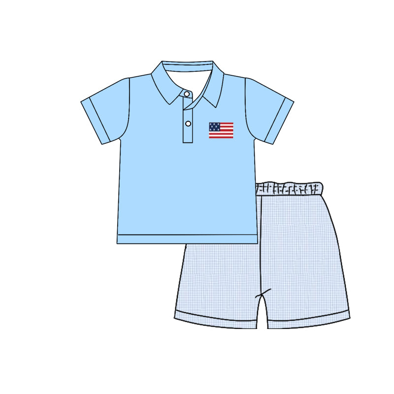 American flag top matching shorts toddle baby boy outfit preorder