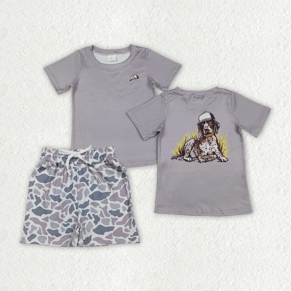 Camo short sleeve top matching shorts boy summer outfit