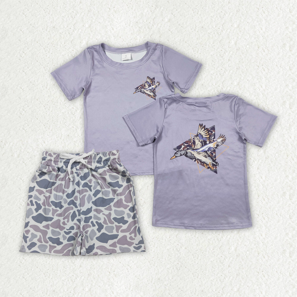 Duck short sleeve top matching shorts boy summer outfit