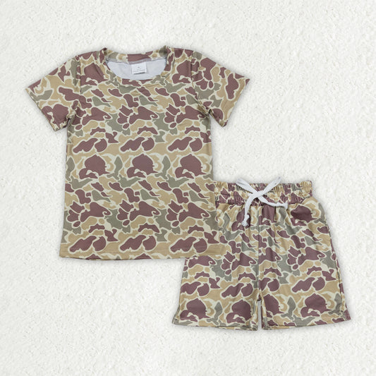 Khahi brown Camo baby boy summer outfit