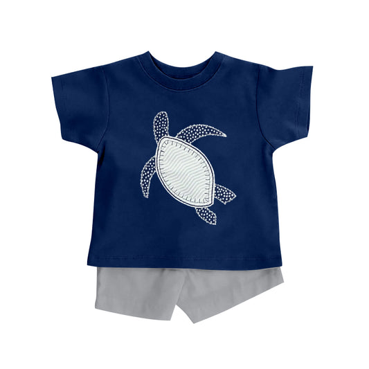 Turtle design baby boy summer outfit preorder