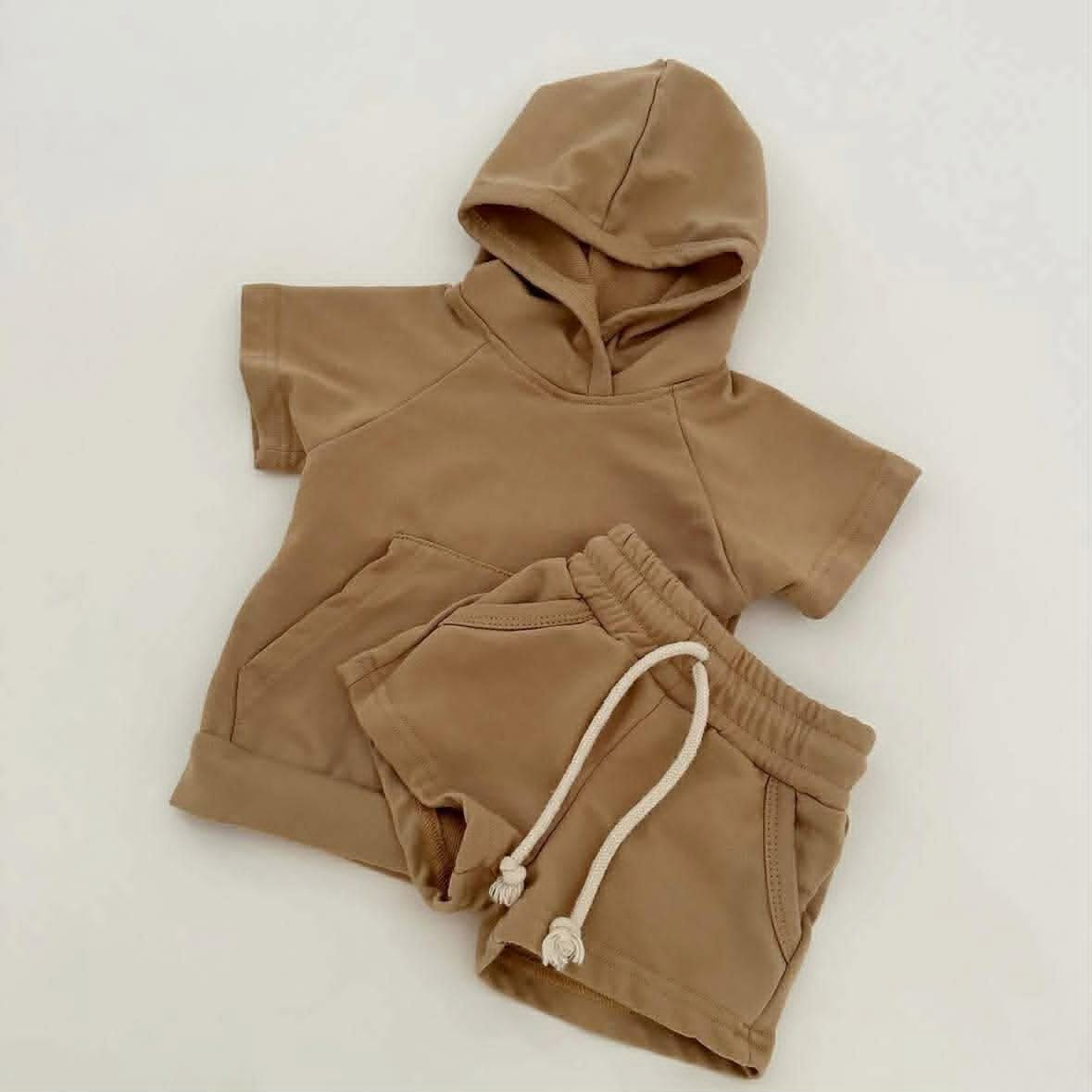 Baby boy brown color summer outfit preorder