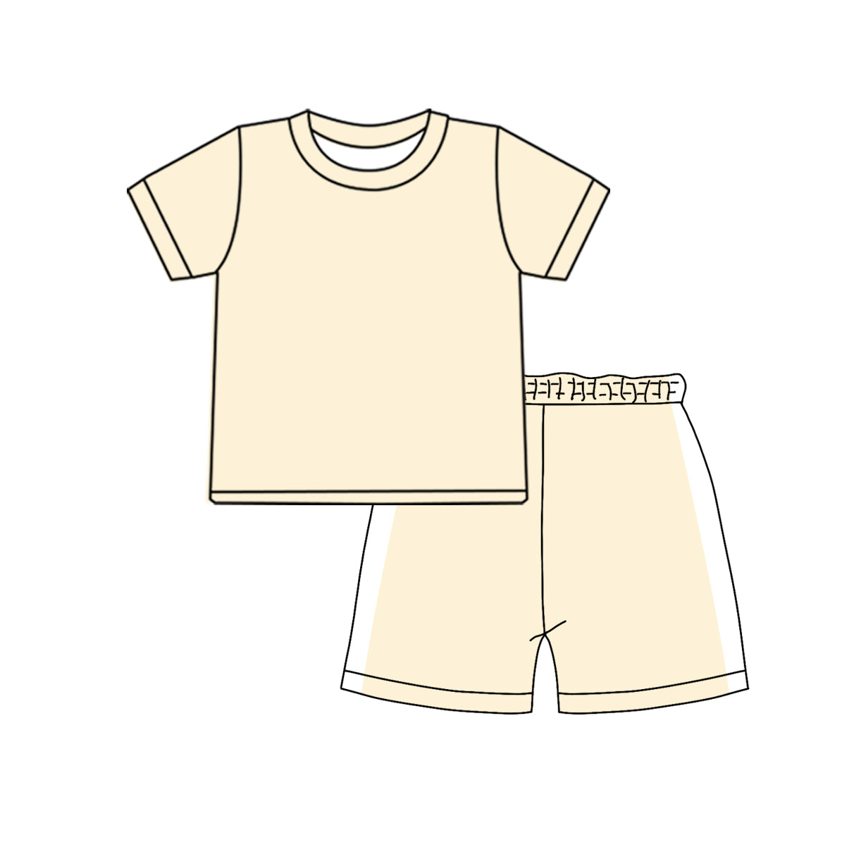 Yellow top matching shorts boy summer outfit preorder
