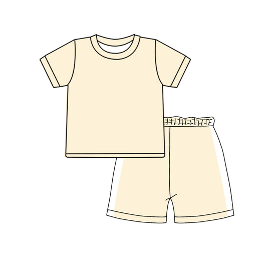 Yellow top matching shorts boy summer outfit preorder