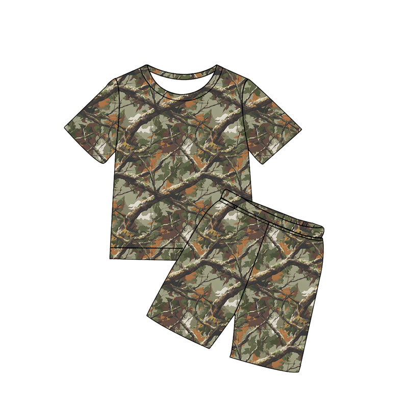 Camouflage top matching shorts boy summer outfit preorder
