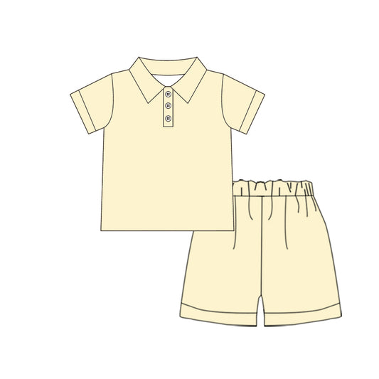 Yellow pullover top matching shorts boy summer outfit preorder