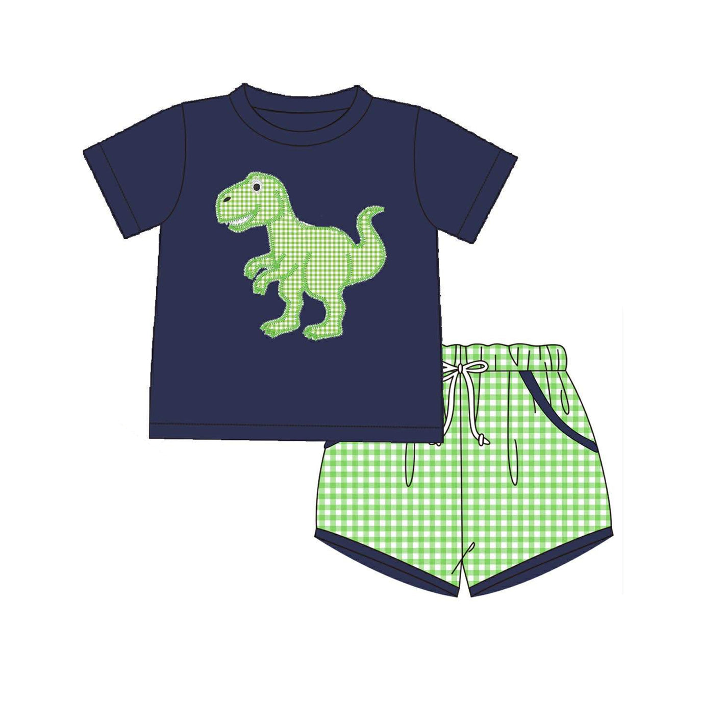 Dinosaur short sleeve top matching shorts boy summer outfit preorder