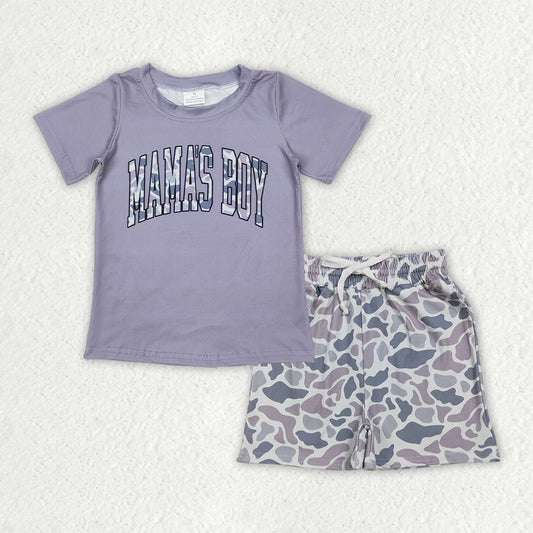 Mamas boy top matching shorts baby boy summer outfit
