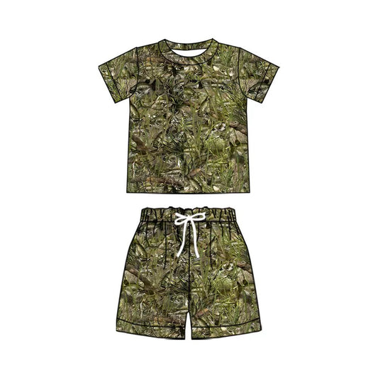Fish print top matching shorts toddle baby boy outfit preorder
