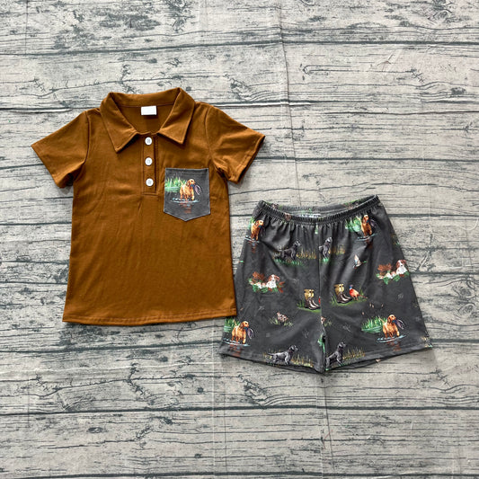 Duck dog top matching shorts toddle baby girl outfit preorder