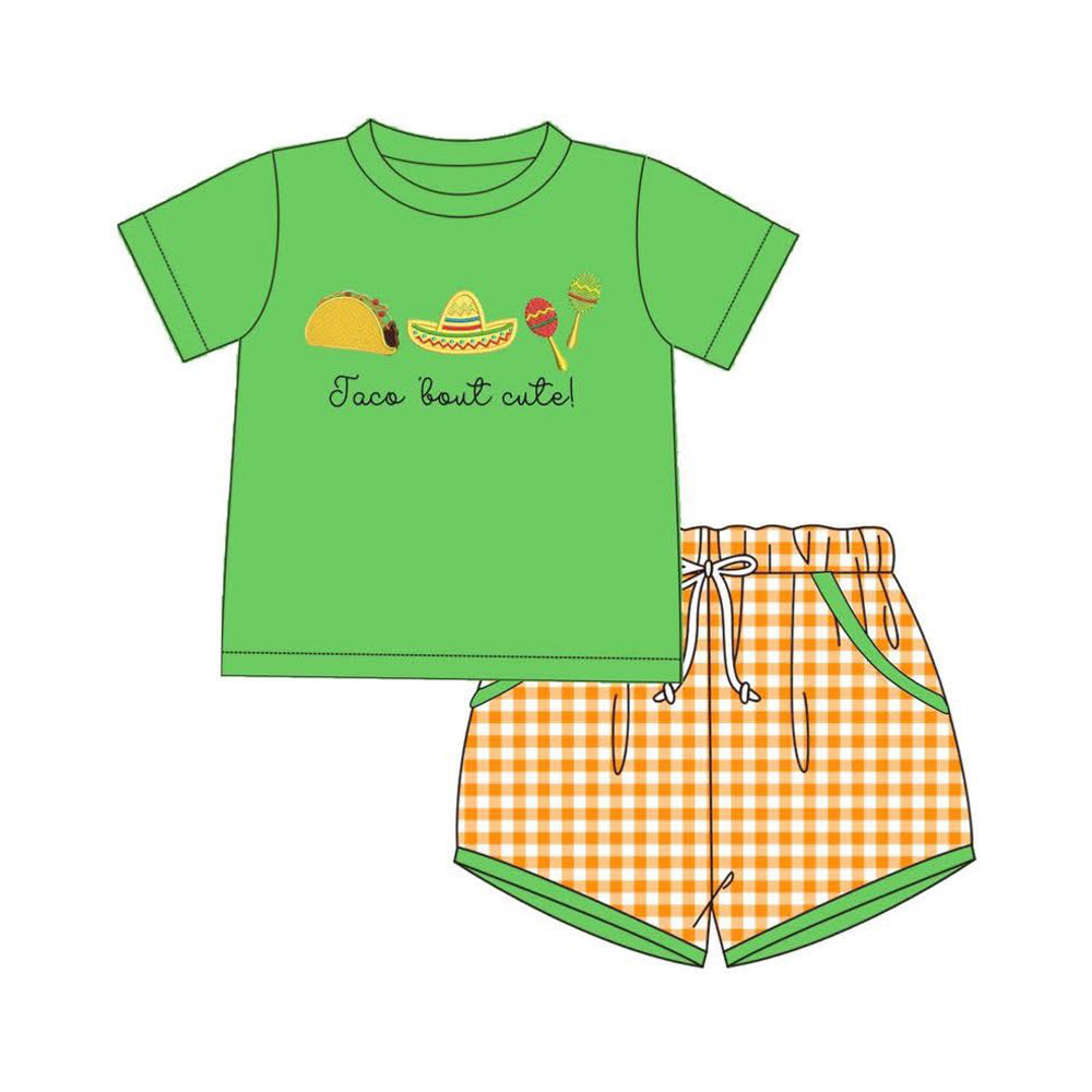 Taco design top matching shorts boy summer outfit preorder