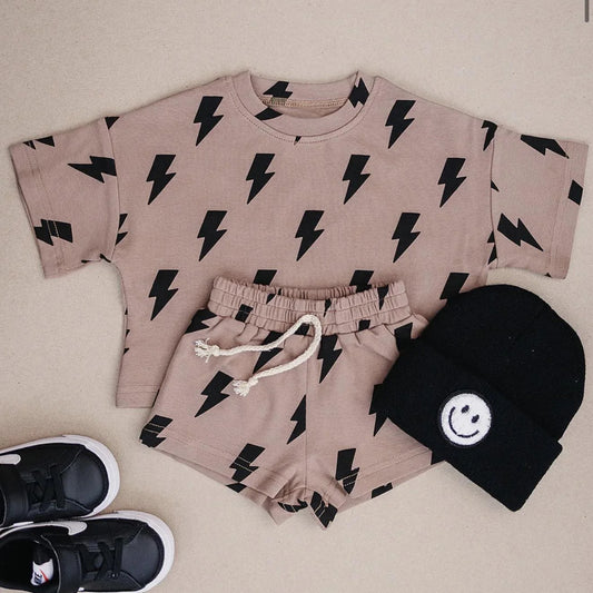 Boy short sleeve top matching shorts summer outfit preorder