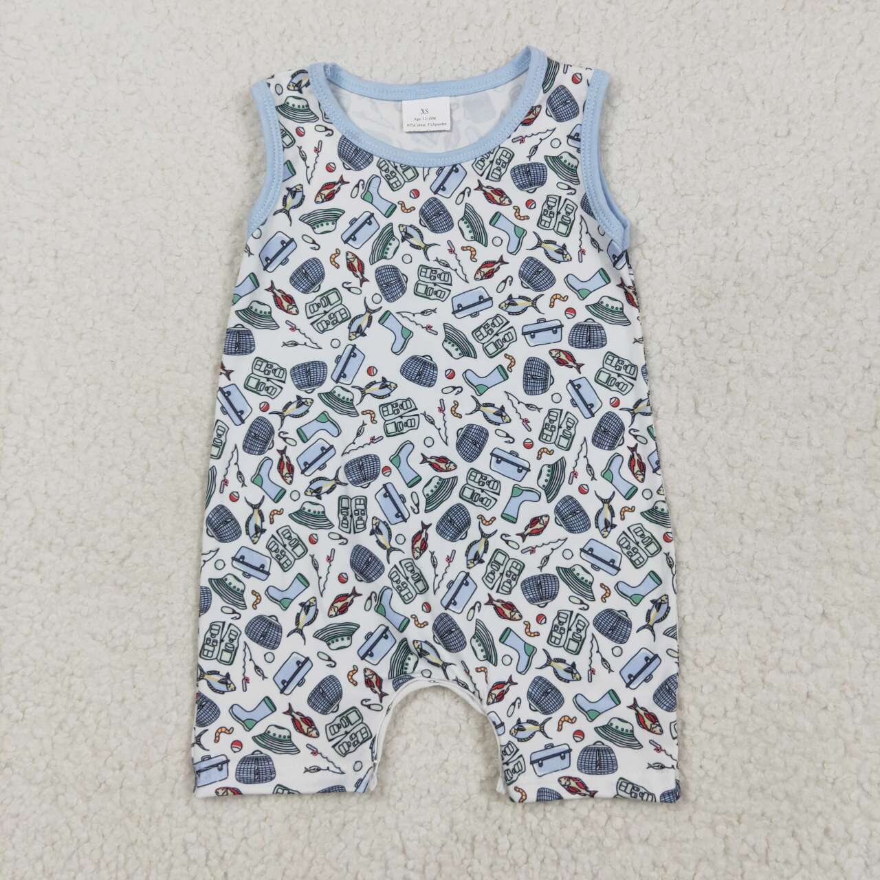 Baby boy outdoor fishing romper