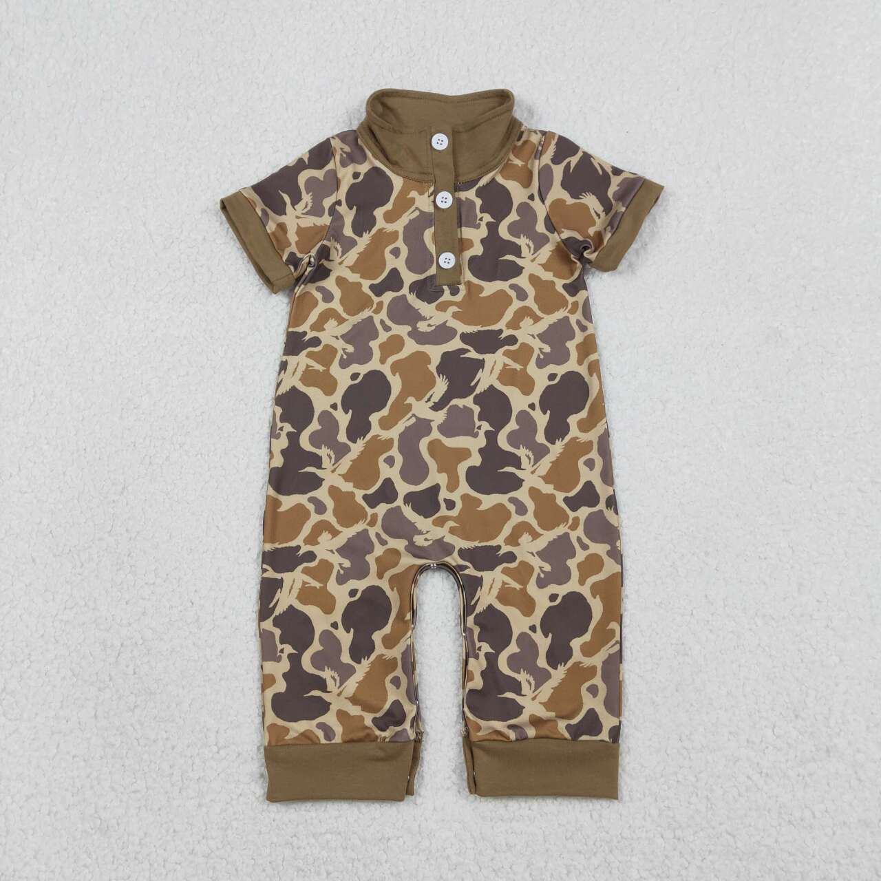Camo toddle baby short sleeve polo romper