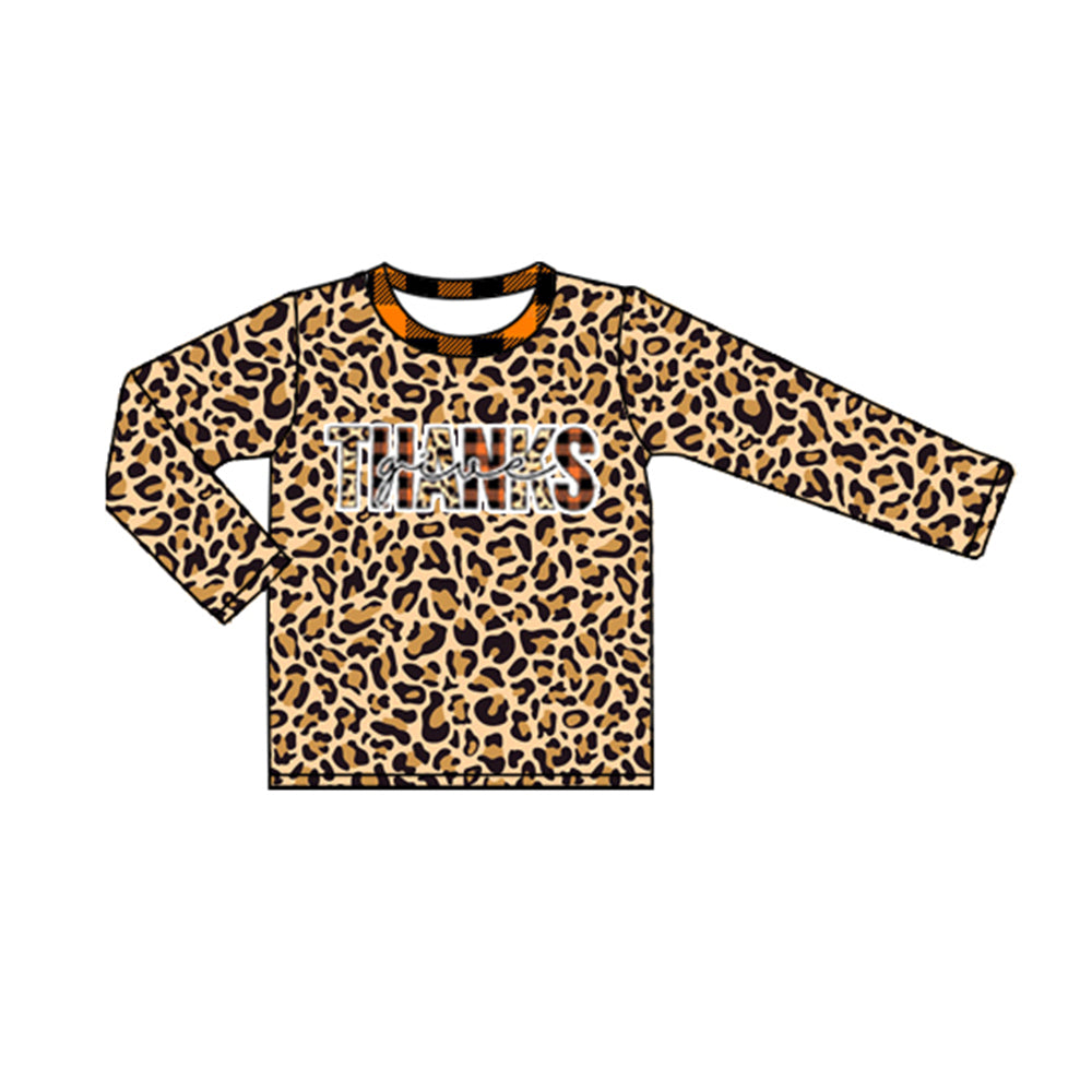 Preorder Boy long sleeve Thanksgiving cheetah top