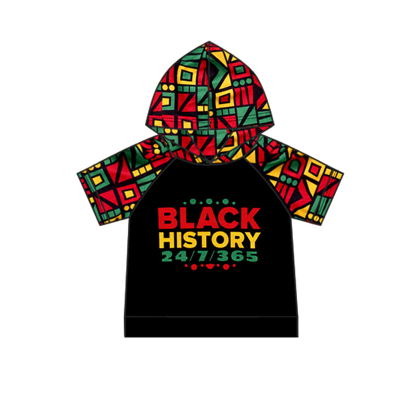 black history short sleeve hoodie top preorder