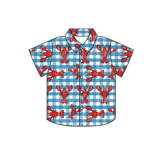 baby boy short sleeve craw fish button t-shirt preorder