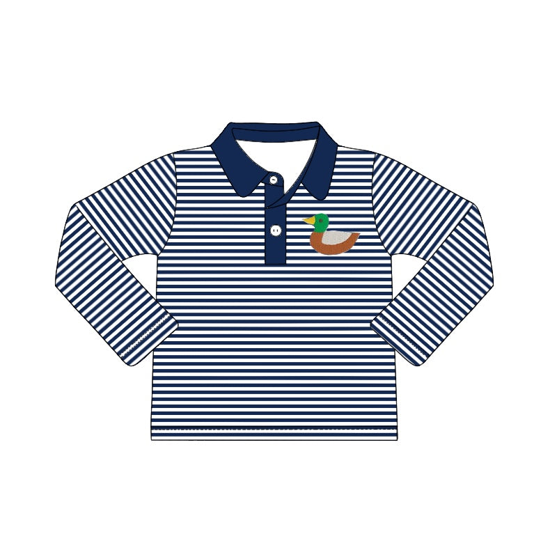 boy stripes mallard duck pullover preorder