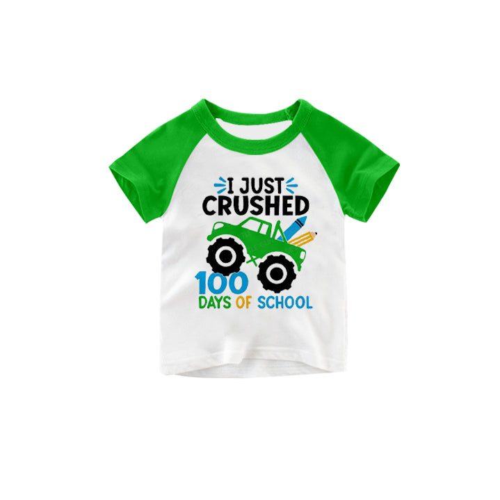 baby boy short sleeve 100days back to school t-shirt preorder