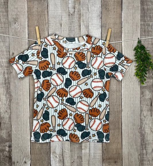 baby girls baseball game short sleeve shirt preorder