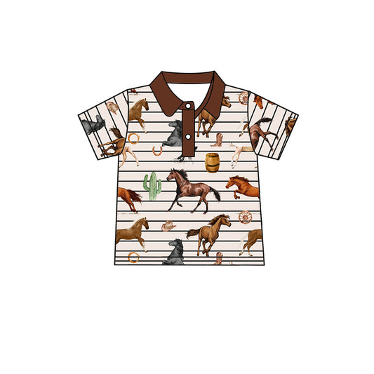 western cowboy short sleeve polo shirt preorder