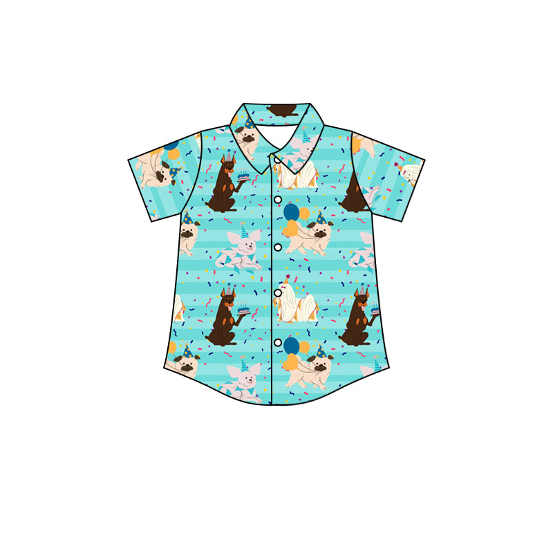 toddle boy birthday button shirt preorder