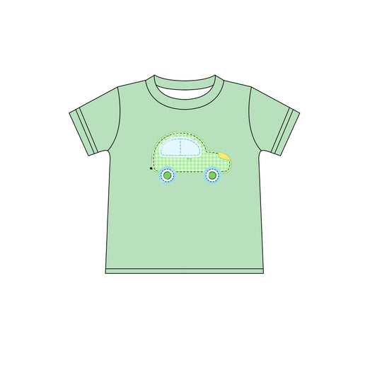 toddle baby boy short sleeve green car shirt preorder