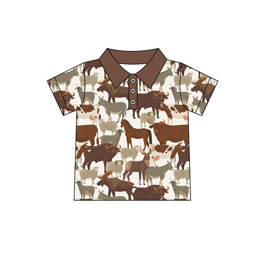 baby girls short sleeve farm cow shirt preorder