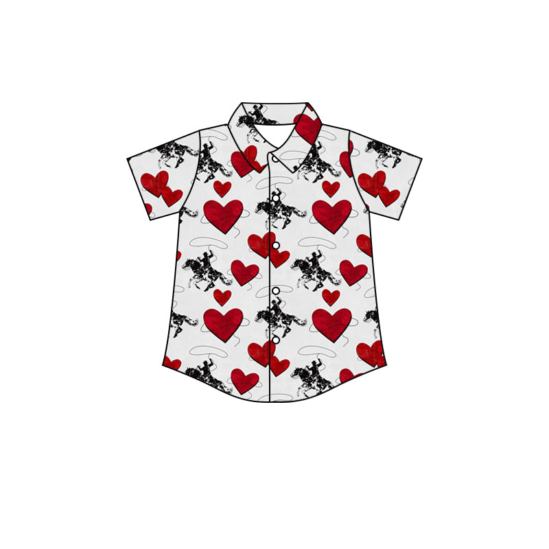 cowboy western valentines heart button up shirts preorder