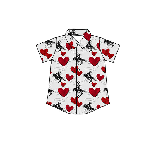 cowboy western valentines heart button up shirts preorder