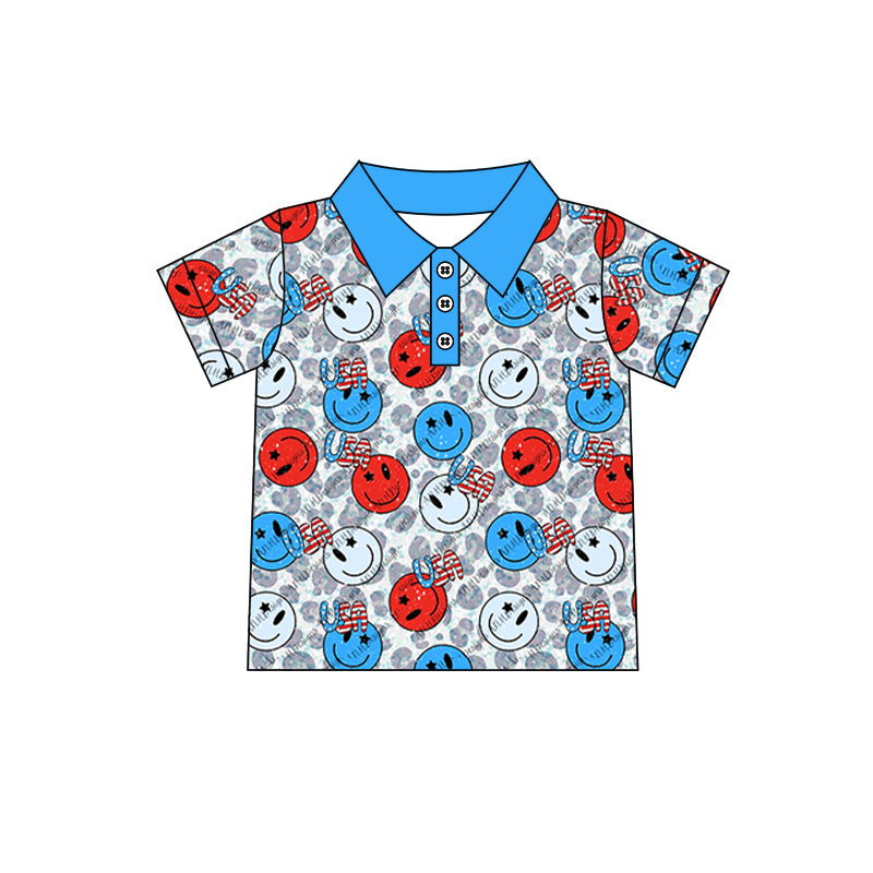 American baby boy july 4th polo shirt preorder