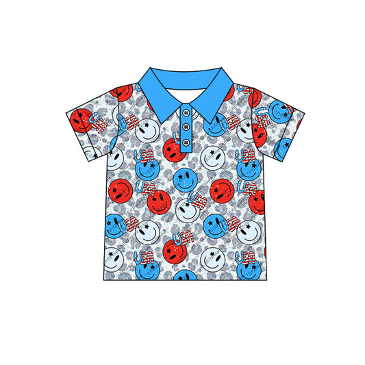 American baby boy july 4th polo shirt preorder