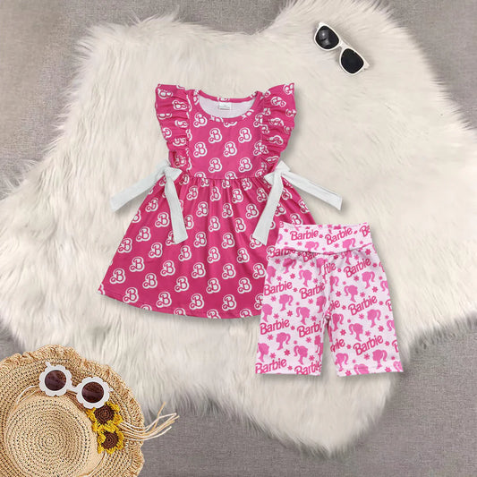 baby girls pink doll design clothes