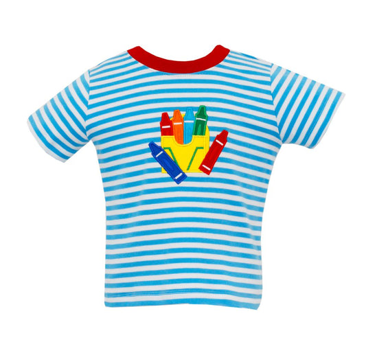 blue stripes back to school pencil shirt preorder